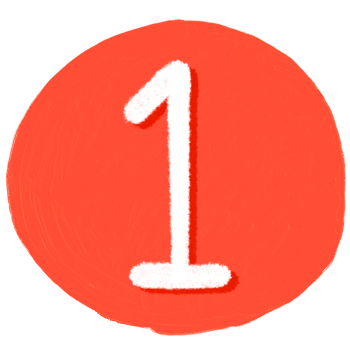Number 1 in an orange circle png