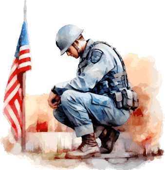 Watercolor Veterans Day Clipart Illustration, Created With Generative AI Technology png