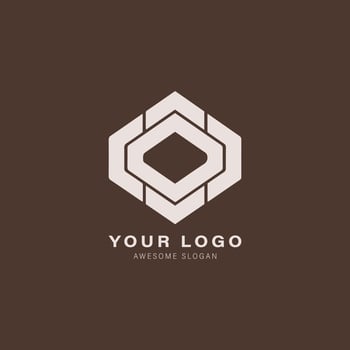 Geometric logo with a hexagonal shape in the center vector