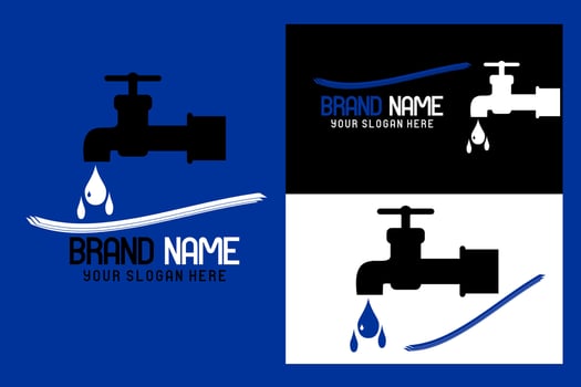 water faucet icon with water drops divided on three backgrounds .vector illustration vector