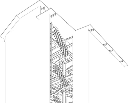3D illustration of industrial building vector