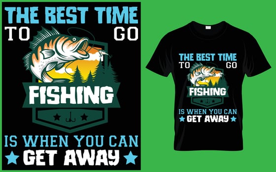 Print Fishing Vector T Shirt Design