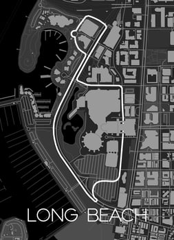 Grand Prix of Long Beach Track Map for Poster Wall Art vector