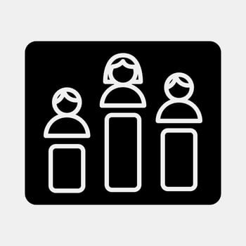 Icon chart. Indonesian general election elements. Icons in glyph style. Good for prints, posters, infographics, etc. vector