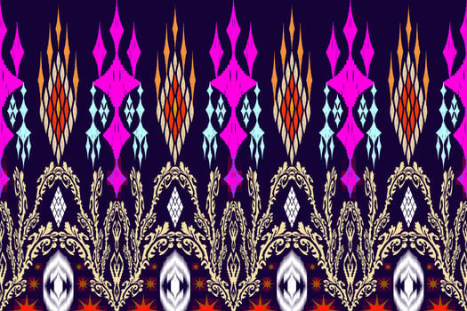 Geometric ethnic oriental traditional art pattern.Figure tribal embroidery style.Design for background,wallpaper,clothing,wrapping,fabric,element,,vector illustration. vector