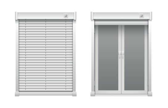 Window With Blinds Set vector