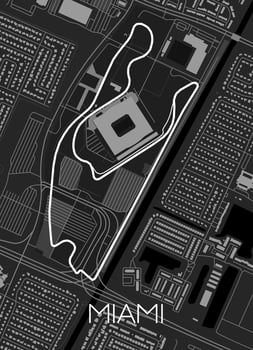 Miami International Autodrome Track Map for Poster Wall Art vector