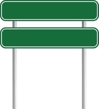 Road green traffic sign board. Blank board with place for text. Danger blank warning empty signs. Traffic sign board mockup. Transportation guidance board. advertising Bord vector
