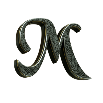 3d render letter medieval png