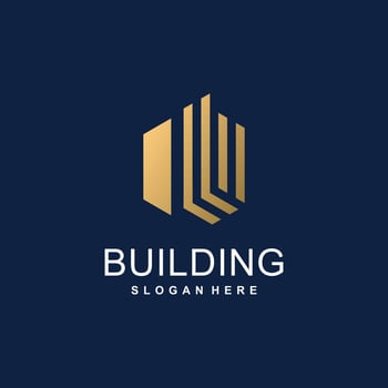 Building logo design icon element with modern creative concept vector