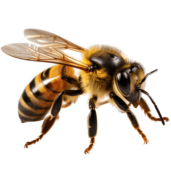 honey bee isolated on transparent background ,insect bee cut out png ,generative ai
