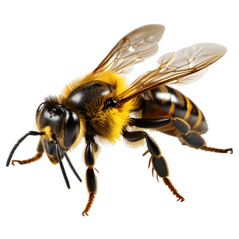 honey bee isolated on transparent background ,insect bee cut out png ,generative ai