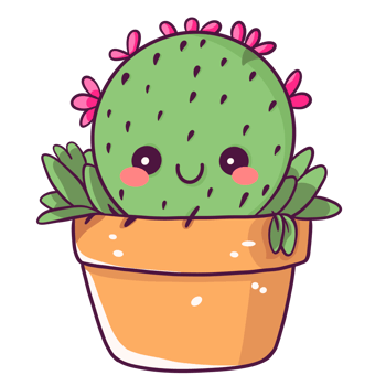 cute cactus illustation png