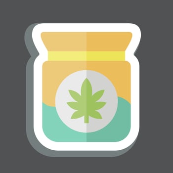 Sticker CBD Guideline. related to Cannabis symbol. simple design editable. simple illustration vector