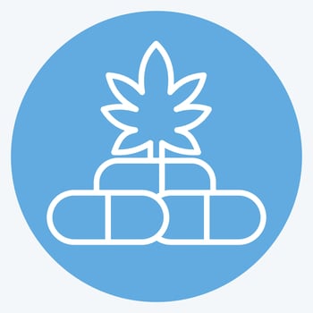 Icon CBD Capsules. related to Cannabis symbol. blue eyes style. simple design editable. simple illustration vector