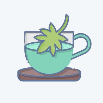 Icon Cannabis Tea. related to Cannabis symbol. doodle style. simple design editable. simple illustration vector