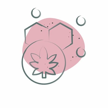 Icon Cannabol Content. related to Cannabis symbol. Color Spot Style. simple design editable. simple illustration vector