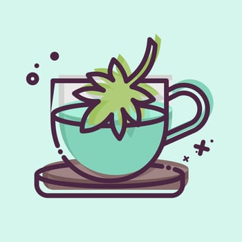 Icon Cannabis Tea. related to Cannabis symbol. MBE style. simple design editable. simple illustration vector