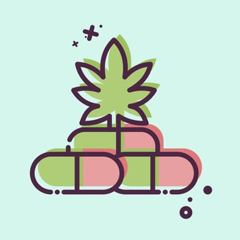 Icon CBD Capsules. related to Cannabis symbol. MBE style. simple design editable. simple illustration vector