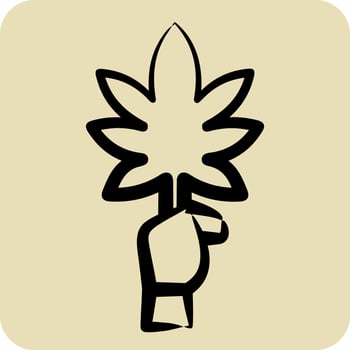 Icon Cannabis. related to Cannabis symbol. hand drawn style. simple design editable. simple illustration vector