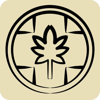 Icon Label Cannabis Products. related to Cannabis symbol. hand drawn style. simple design editable. simple illustration vector