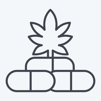 Icon CBD Capsules. related to Cannabis symbol. line style. simple design editable. simple illustration vector