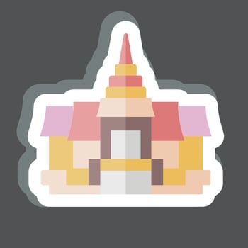 Sticker Pagoda. related to Cambodia symbol. simple design editable. simple illustration vector