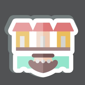 Sticker Tonle Sap. related to Cambodia symbol. simple design editable. simple illustration vector