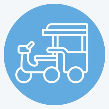 Icon Tuk Tuk. related to Cambodia symbol. blue eyes style. simple design editable. simple illustration vector
