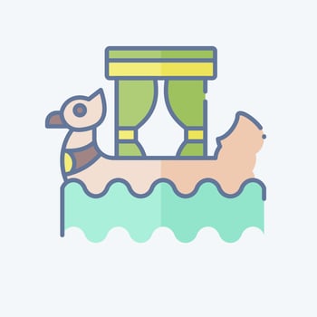 Icon Boat. related to Cambodia symbol. doodle style. simple design editable. simple illustration vector