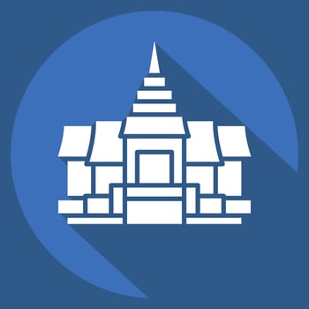 Icon Pagoda. related to Cambodia symbol. long shadow style. simple design editable. simple illustration vector