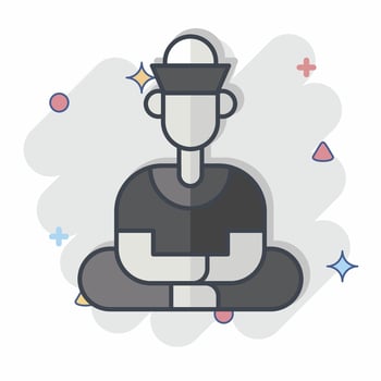 Icon Sculpture. related to Cambodia symbol. comic style. simple design editable. simple illustration vector