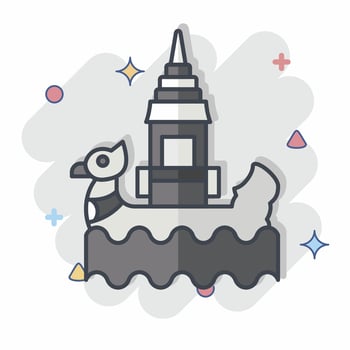 Icon Bon Om Touk. related to Cambodia symbol. comic style. simple design editable. simple illustration vector
