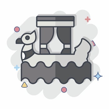 Icon Boat. related to Cambodia symbol. comic style. simple design editable. simple illustration vector