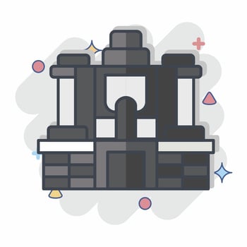 Icon Angkor Thom. related to Cambodia symbol. comic style. simple design editable. simple illustration vector