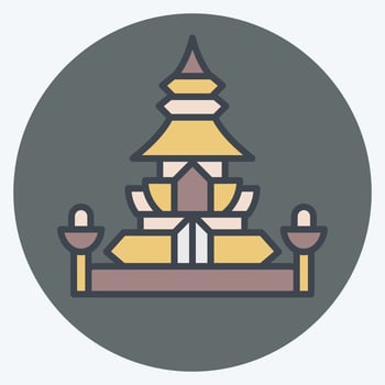 Icon King Norodom Stupa. related to Cambodia symbol. color mate style. simple design editable. simple illustration vector