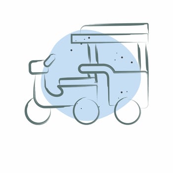 Icon Tuk Tuk. related to Cambodia symbol. Color Spot Style. simple design editable. simple illustration vector