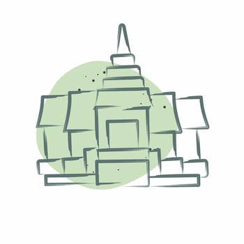 Icon Pagoda. related to Cambodia symbol. Color Spot Style. simple design editable. simple illustration vector