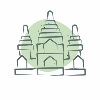 Icon Angkor Wat. related to Cambodia symbol. Color Spot Style. simple design editable. simple illustration vector