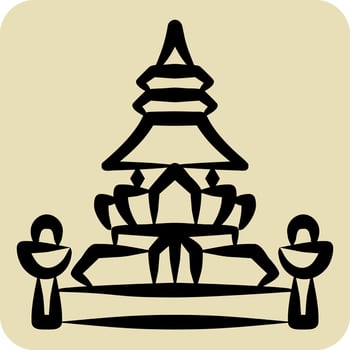 Icon King Norodom Stupa. related to Cambodia symbol. hand drawn style. simple design editable. simple illustration vector