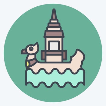 Icon Bon Om Touk. related to Cambodia symbol. color mate style. simple design editable. simple illustration vector