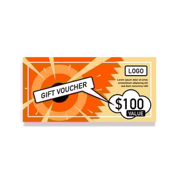 gift voucher flat cartoon stye vector