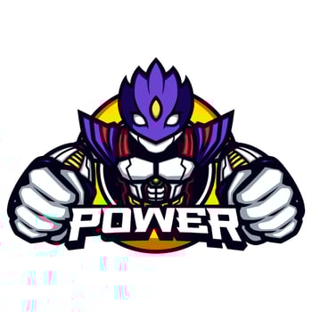 Cool and Powerful Purple Masked Robot Mascot vector