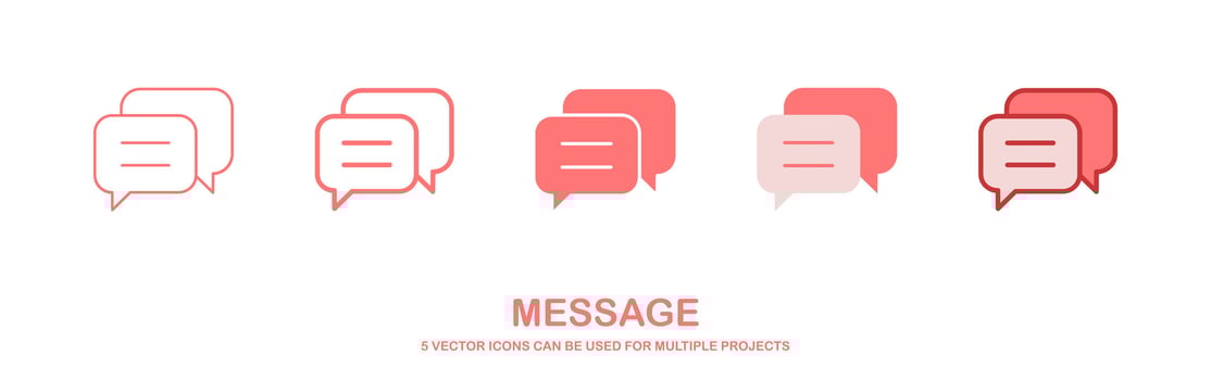Vector chat icon collection flat design. message vector. Texting symbol. Vector Illustration.