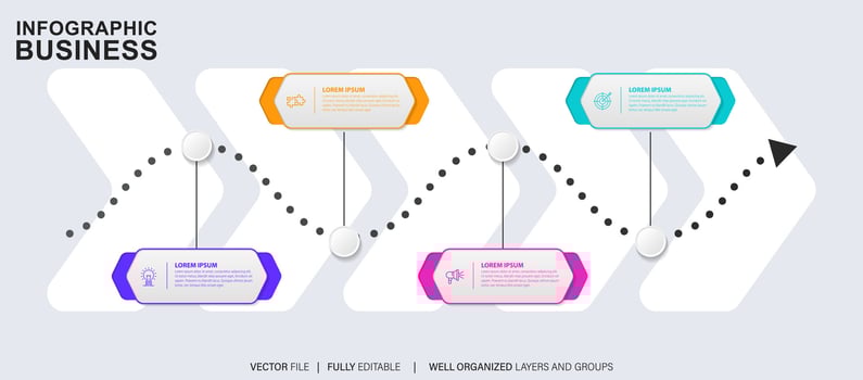 Business data visualization timeline infographic icons designed for abstract background template milestone element modern diagram process technology digital marketing data presentation chart Vector