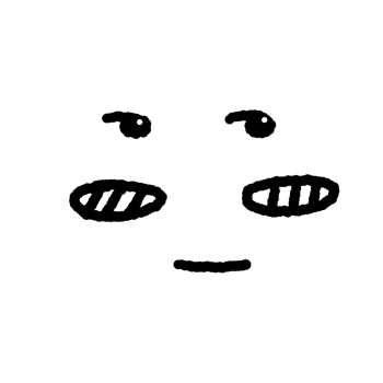 Cartoon shy face drawing for decor png