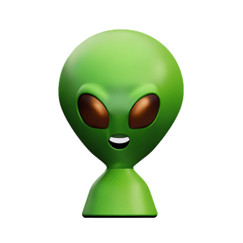 alien 3d rendering icon illustration png