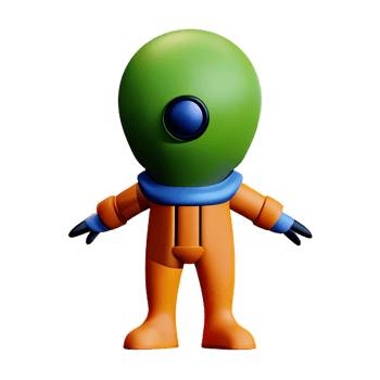 alien 3d rendering icon illustration png