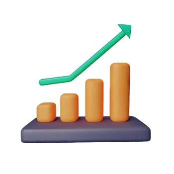 chart 3d rendering icon illustration png