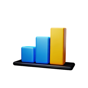 chart 3d rendering icon illustration png
